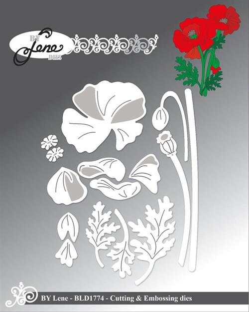 By Lene dies Poppies Største 4,1x3,5cm